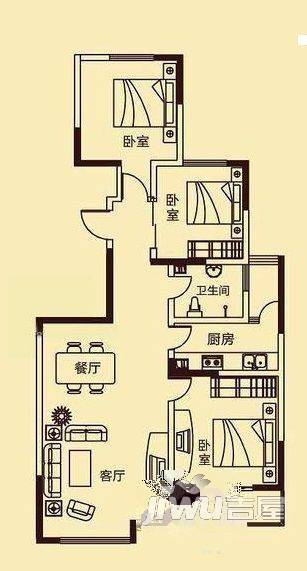 天杏园2室2厅1卫户型图