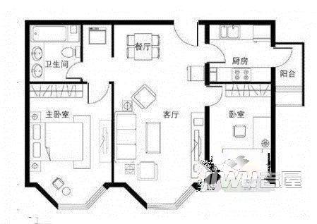 天杏园2室2厅1卫户型图