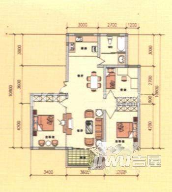 仁皇山庄3室1厅1卫99㎡户型图