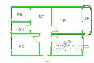 中新星河花园3室1厅1卫户型图