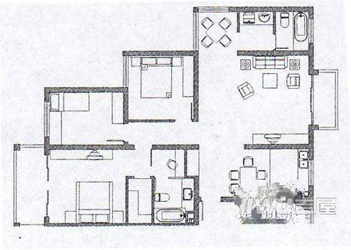 华源城市花园3室2厅2卫128.8㎡户型图