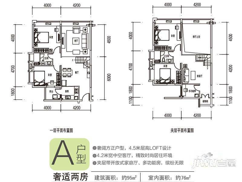 敏捷伊顿公馆5室3厅2卫96㎡户型图