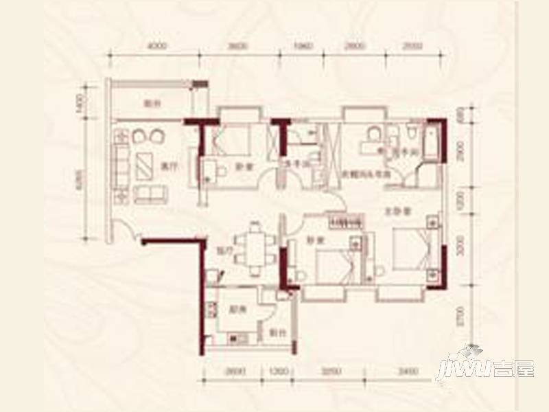 南国公馆6室3厅3卫226㎡户型图