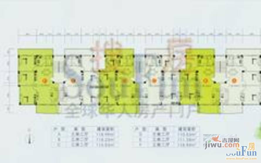 荣和翠苑3室2厅1卫119㎡户型图