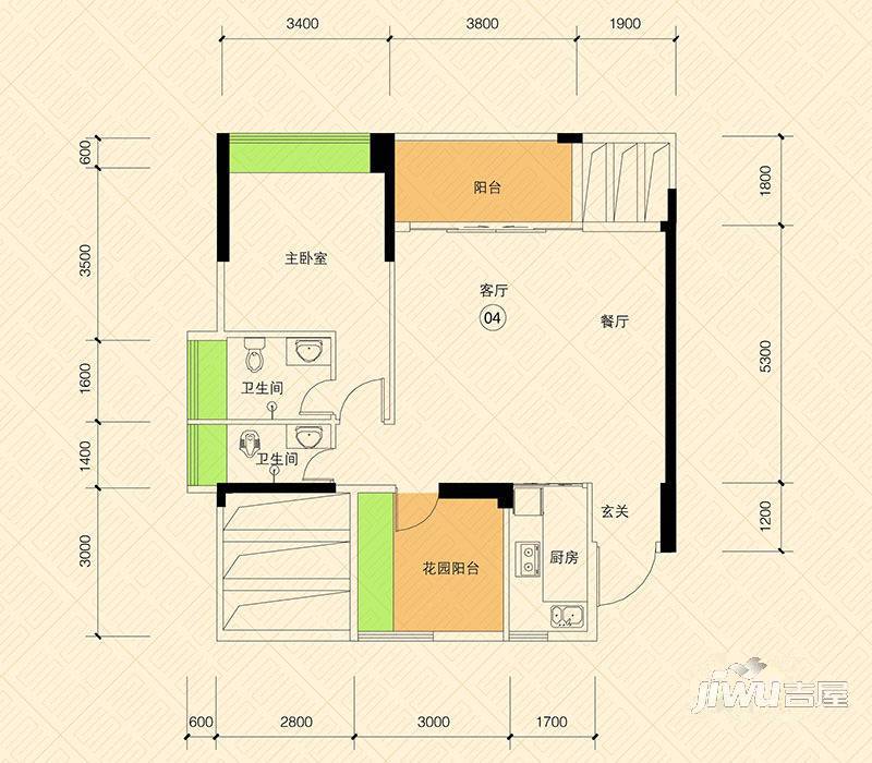 恒怡湾4室2厅3卫192.3㎡户型图