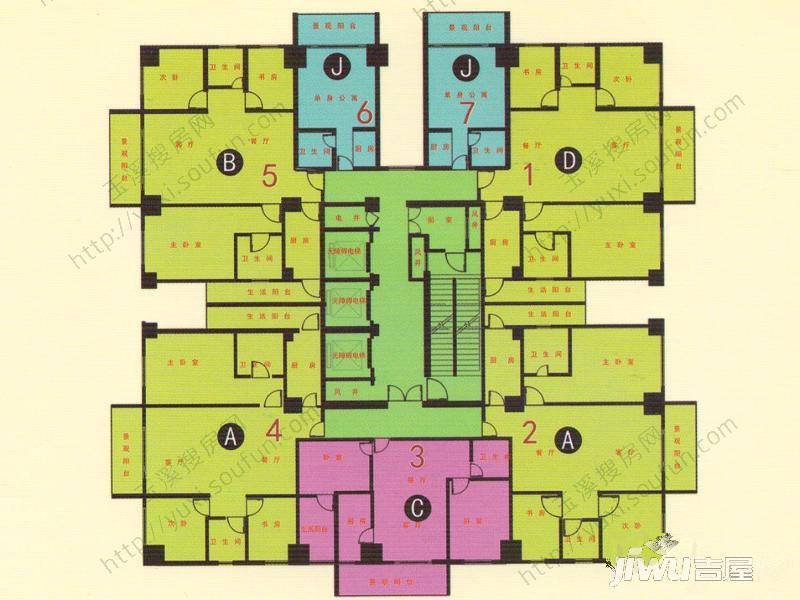 时代新都汇4室2厅3卫150㎡户型图