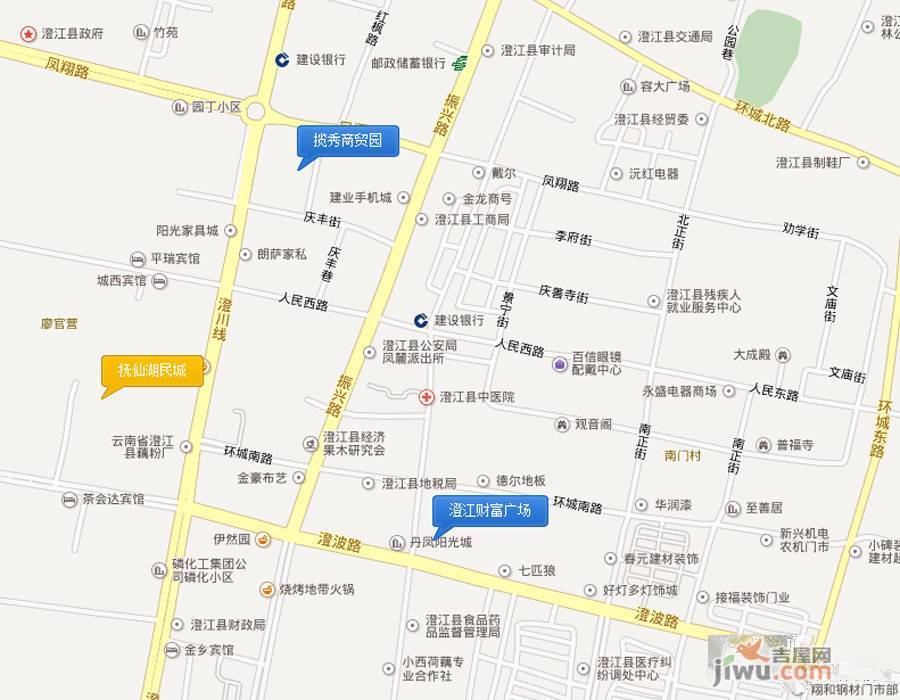 抚仙湖民城位置交通图1