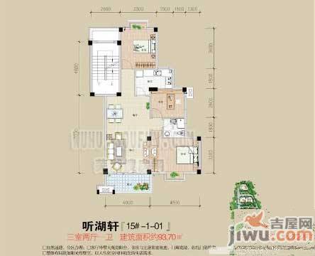 香江碧水城3室0厅1卫户型图