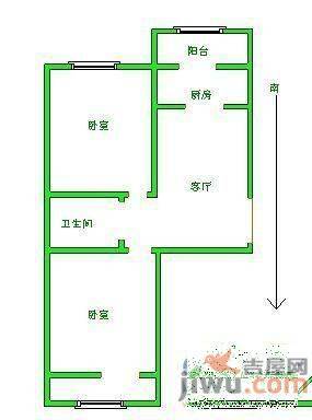 汀苑小区2室1厅1卫户型图