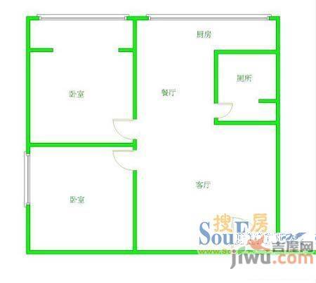 通达新村3室2厅1卫户型图