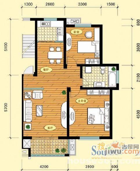 南瑞瑞东园3室2厅2卫户型图