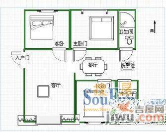 园丁二区2室2厅1卫户型图