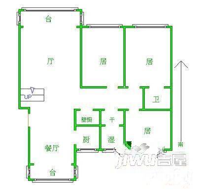 中达新村2室1厅1卫户型图