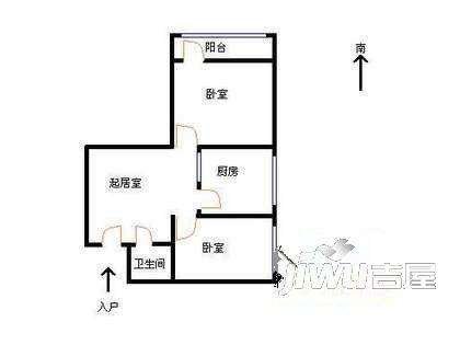 兴安花苑2室1厅1卫户型图