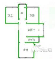 洗布山花园3室1厅1卫户型图