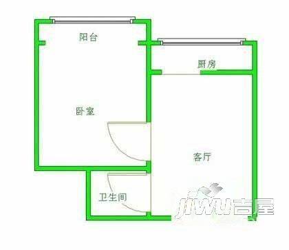 铁路小区1室1厅1卫户型图