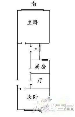 卜家店铁六处小区2室1厅1卫户型图