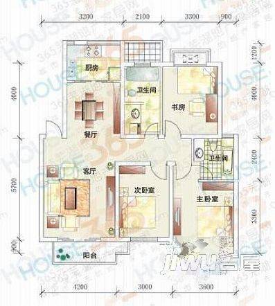 明园小区3室2厅2卫户型图