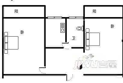 临江小区2室2厅1卫户型图