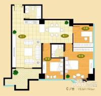 松韵园2室2厅1卫户型图