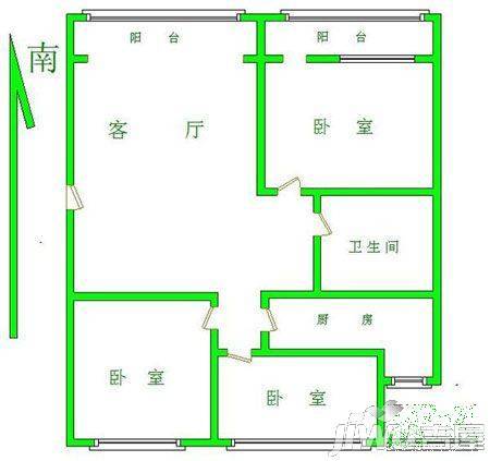 健美小区2室1厅1卫户型图