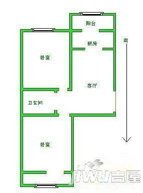 健美小区2室1厅1卫户型图