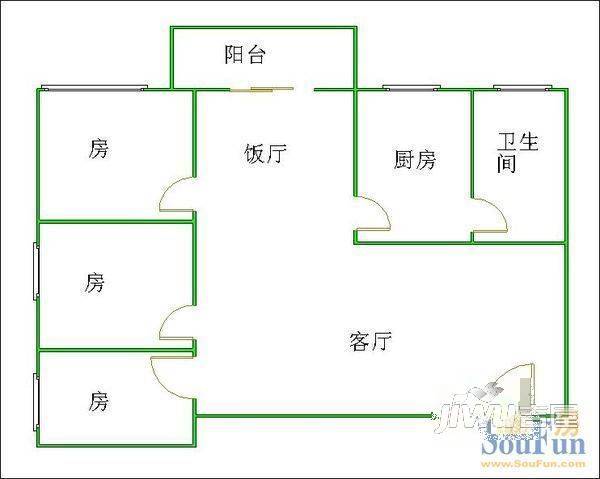 康怡家园3室2厅1卫户型图