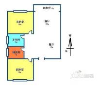 森海都市花园2室2厅1卫户型图