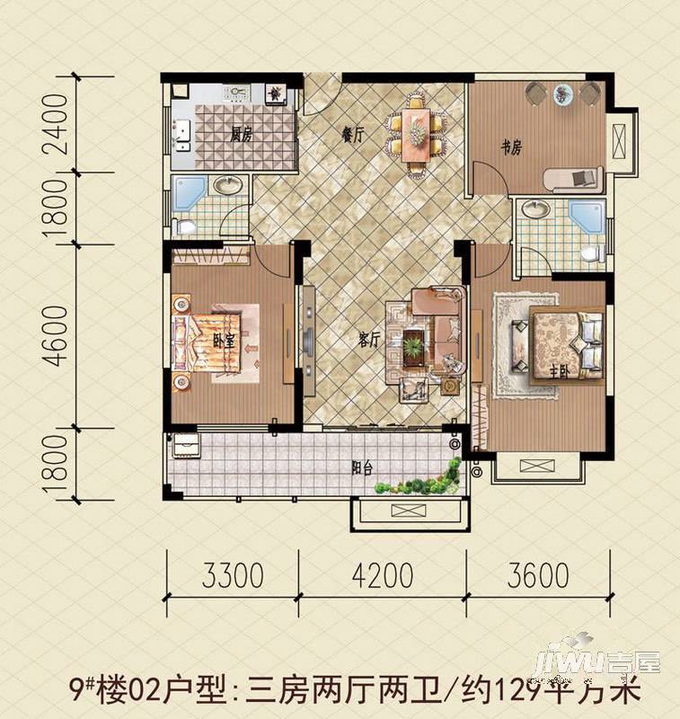 凤达雅苑豪园
                                                            3房2厅2卫
