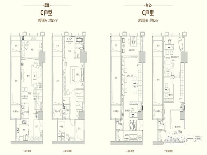 三迪·创富广场1室1厅1卫63㎡户型图