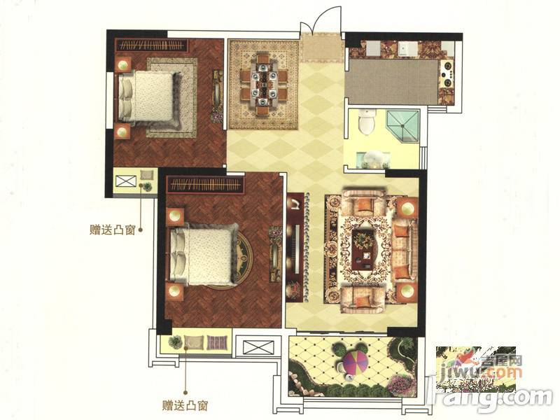 中海国际3室2厅2卫133㎡户型图