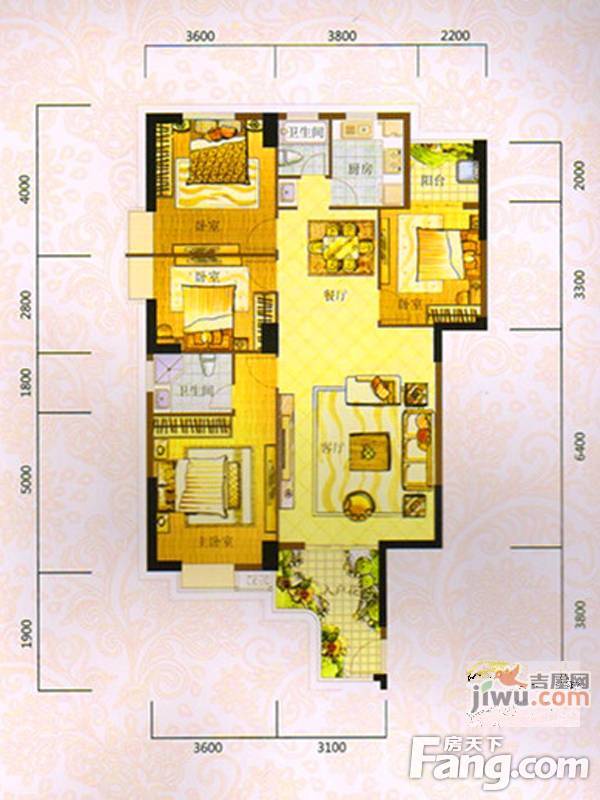 君隆财富东方3室2厅2卫户型图