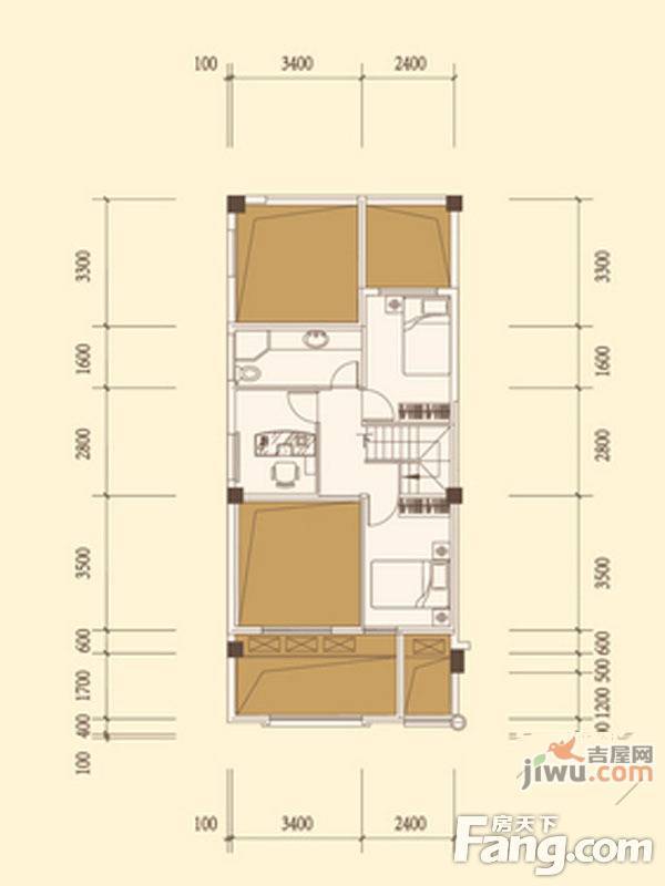 名门八十八号1室2厅1卫109.5㎡户型图