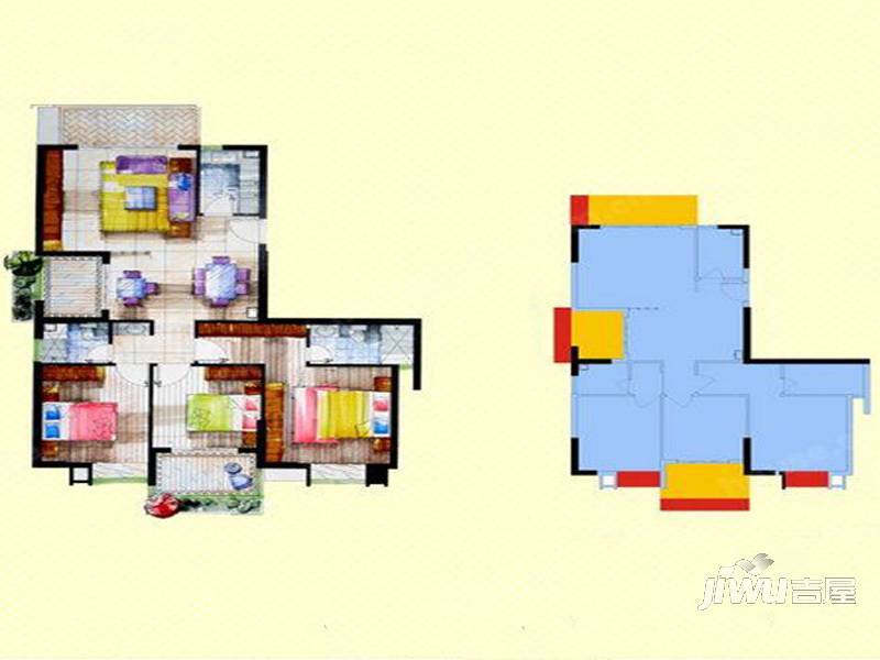 骏隆云上居3室2厅2卫120㎡户型图