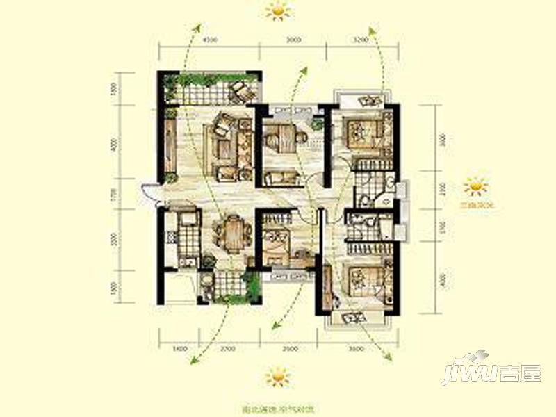 万和新城首府4室2厅2卫140.2㎡户型图