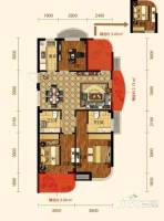 康恒嘉和豪庭3室2厅2卫123.8㎡户型图