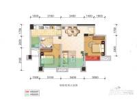 东原亲亲里2室2厅1卫68㎡户型图