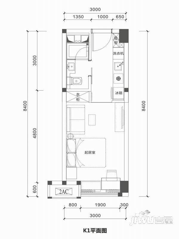 傲城17号商业-平层29㎡户型图