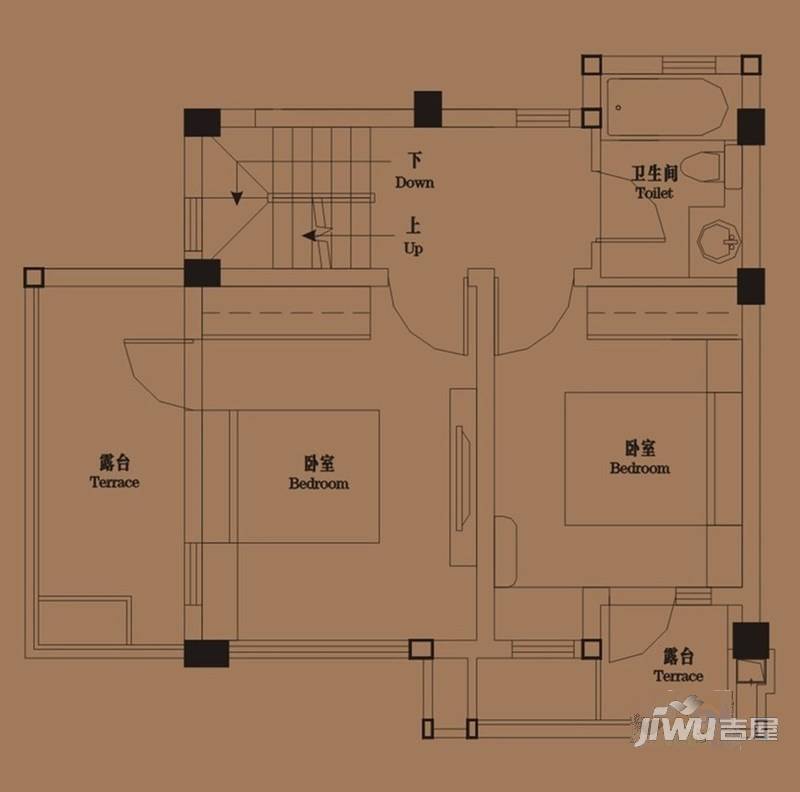 御青城3室2厅3卫115㎡户型图