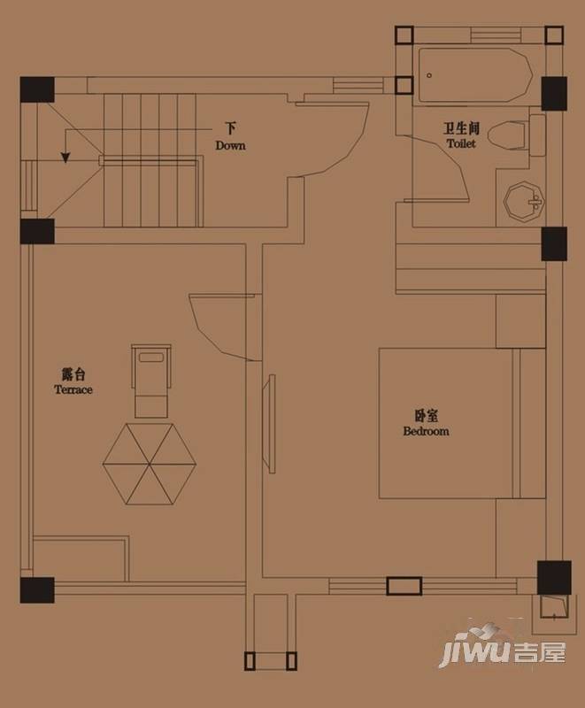 御青城3室2厅3卫115㎡户型图