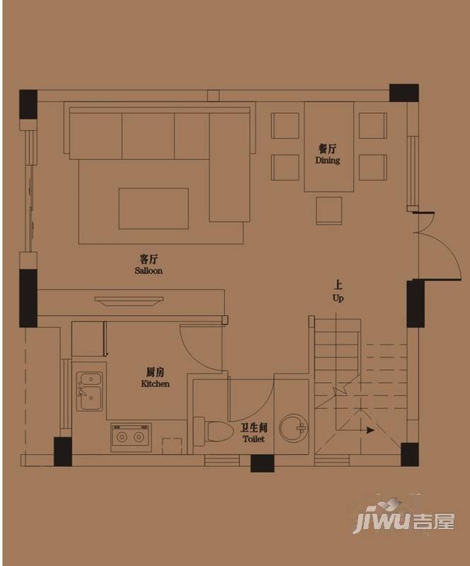 御青城2室2厅2卫78㎡户型图