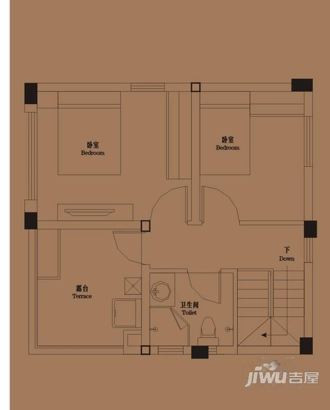 御青城2室2厅2卫78㎡户型图