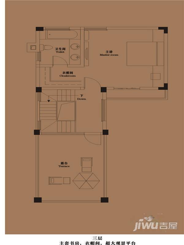 御青城5室3厅4卫193㎡户型图