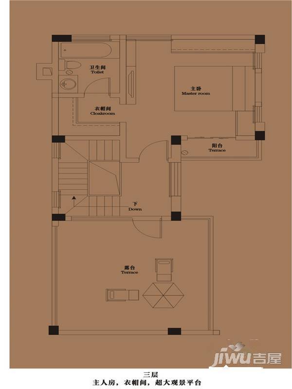 御青城3室2厅4卫179㎡户型图