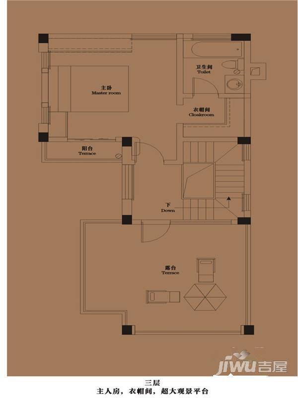 御青城3室2厅4卫178㎡户型图