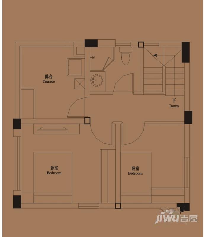 御青城2室2厅2卫78㎡户型图