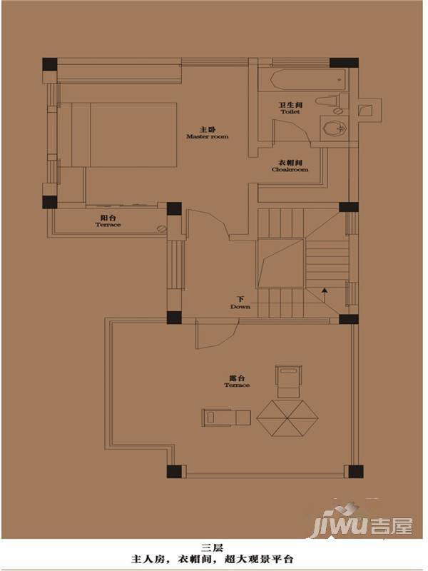 御青城3室5厅4卫178㎡户型图