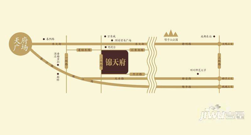 绿地锦天府别墅位置交通图图片