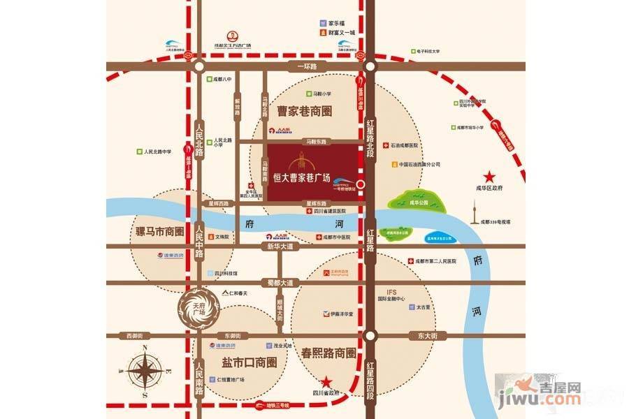 恒大曹家巷广场三期商铺位置交通图6