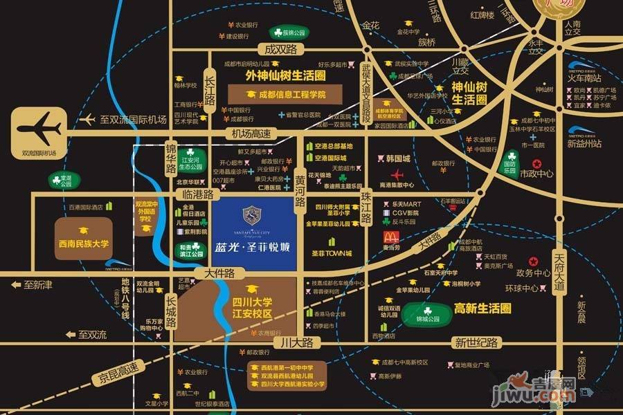 蓝光圣菲悦城位置交通图图片